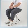 Elderly Non-Slip Folding Cane Stool with Light - Portable Lightweight Hiking Aid