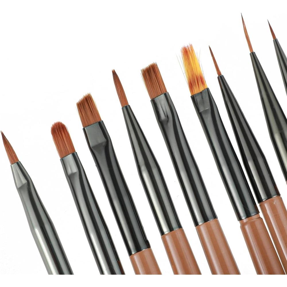 9PCS UV Gel Nail Brush Liner DIY Painting Pen Manicure Acrylic Drawing Brush For Nail Art Design Nails Tip Display Painting Tool