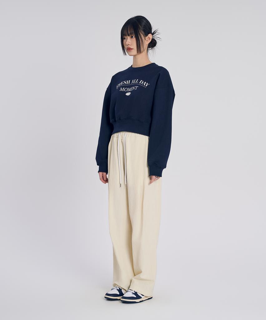 SLOW RECORD HOUSE Nylon One-Pleat Pants_Cream