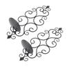 2 Pcs Candle Holder Exquisite Classical Style Black Iron Wall Mounted Candlestick for Living Rooms Bedroom Hallways