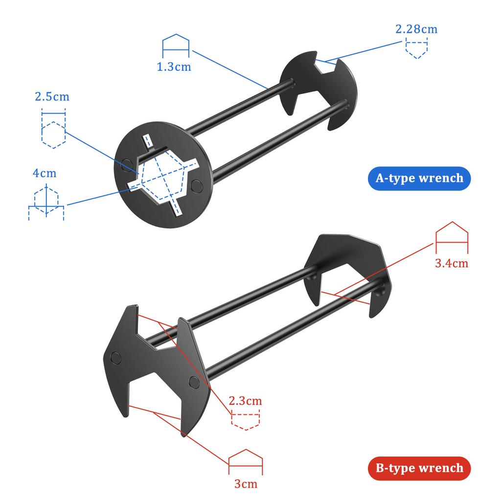 New 4Pcs Basin Wrench Set Metal Sink Wrench Tool Universal Faucet Wrench Hand Tool Plumbing Wrench Tool Basin Spanner Bathroom