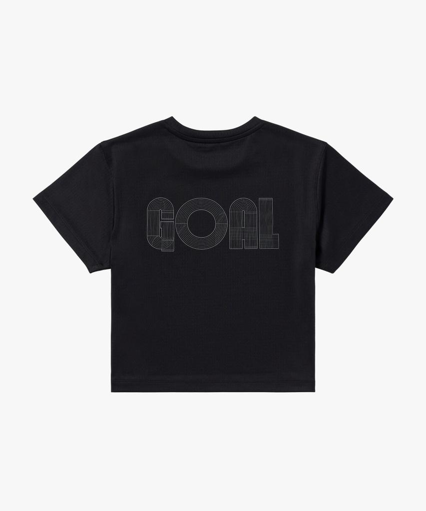 GOALSTUDIO Ws Track Goal Logo Crop Tee-Black