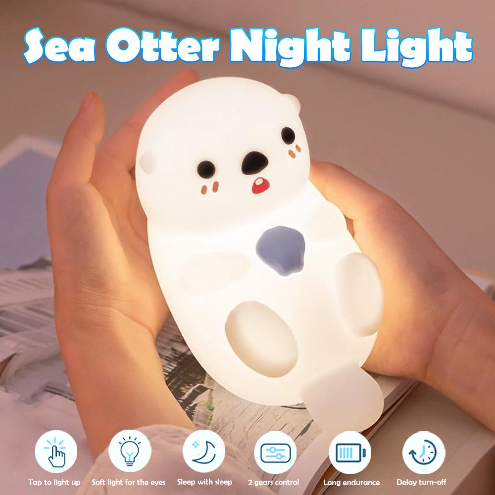 Cute Duck Capybara Night Light for Kids Animal Silicone Nursery Night Lamp Touch Control Nightlight Rechargeable Beside Lamp
