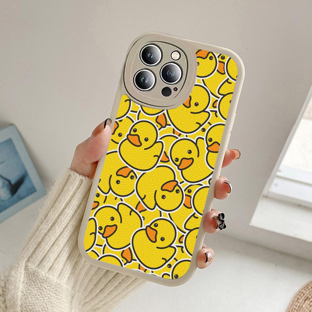 Huse de telefon cu pictură în ulei de rață de desene animate pentru Iphone 14 13 11 12 Pro MAX 13 12 MiNi 7 8plus 14 13 11PRO X XS 12 11 XR Huse din piele de miel