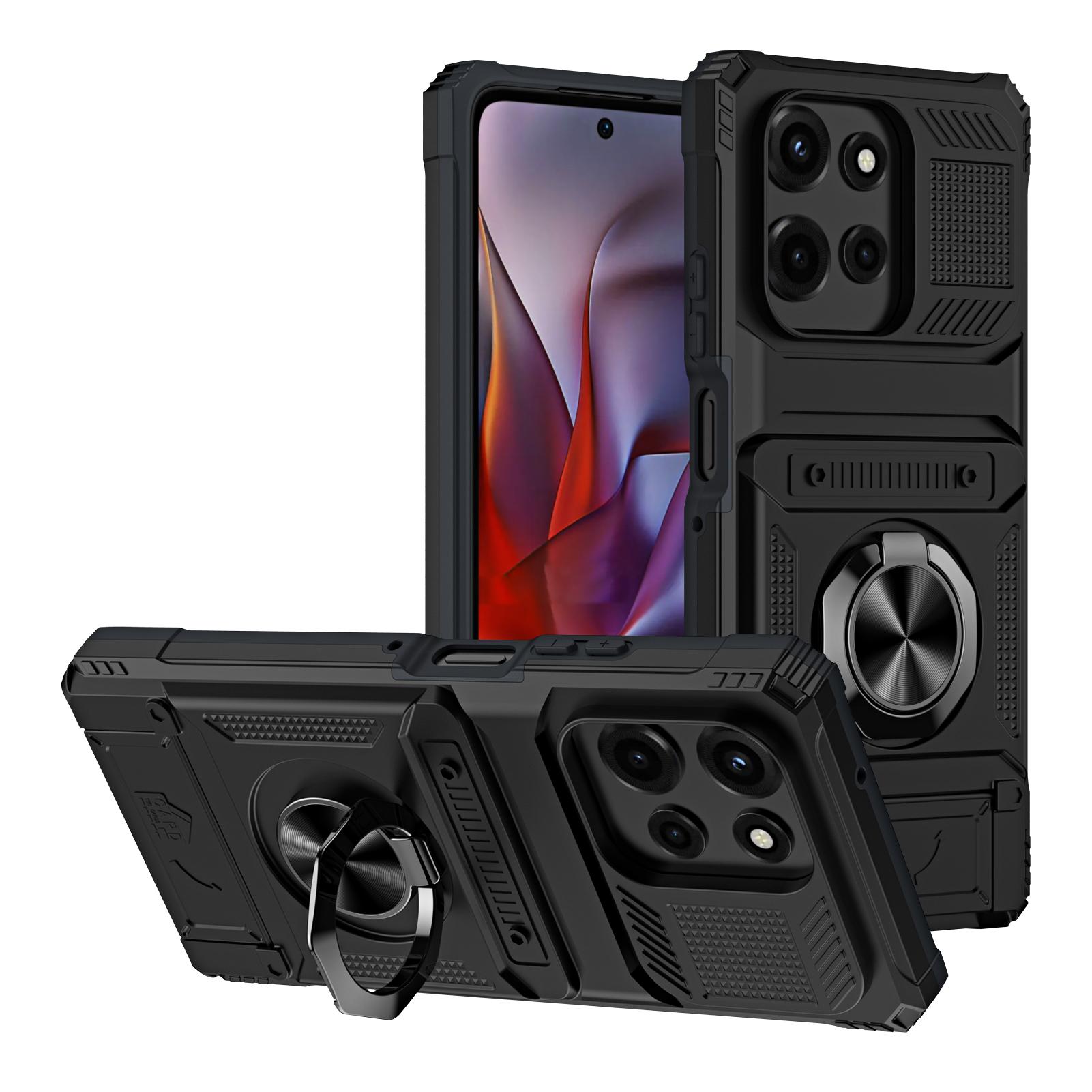 

For Moto G 5G Phone Card Case,Tough Kickstand Shockproof Wallet Case with Card Holder for Motorola G Phone Cover PC TPU