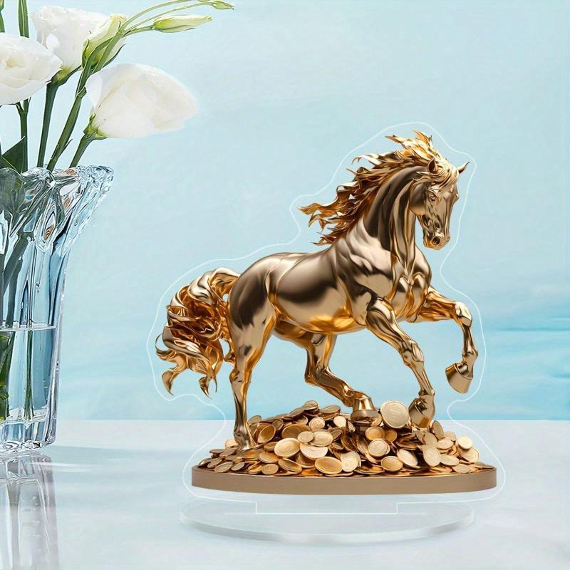 Elegant 2D Acrylic Horse Statue, NOT 3D!!!! - Classic Flat Design, No Potricate Detailing, Horse Lover Gifts
