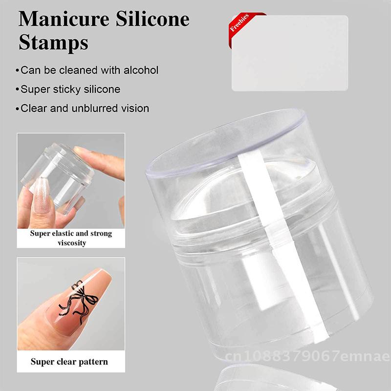 Nails Art Stamping Plates Kit for French Manicure Design - Polish Stencil Template Seal Stamper Scraper Accessories Set