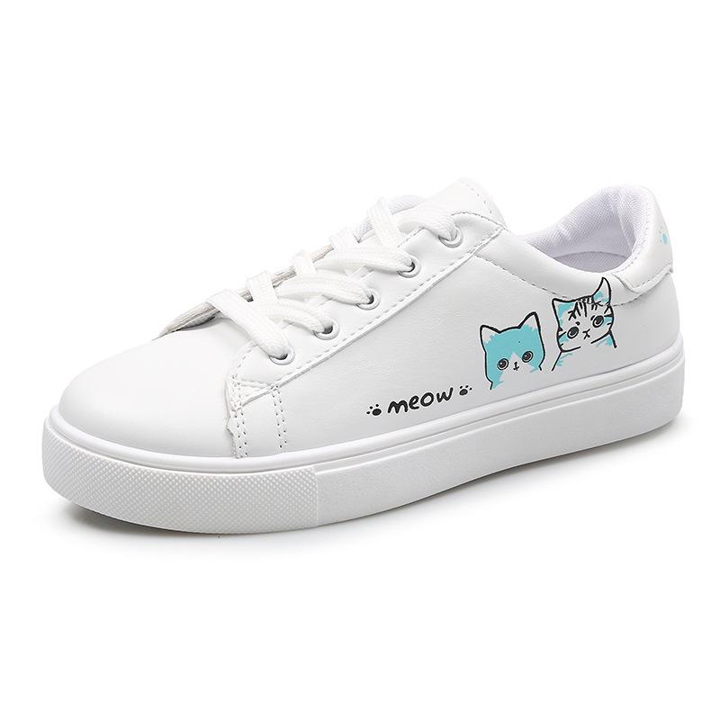 Spring and Summer Breathable Student Street Shooting Leather Surface White Shoes Casual Single Shoes Board Shoes