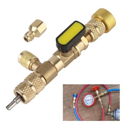 R22 R410A AC Valve Safety Adapter Air Conditioning Repair and Fluoride Refrigeration Tool Car Air Conditioning Refrigerant Valve