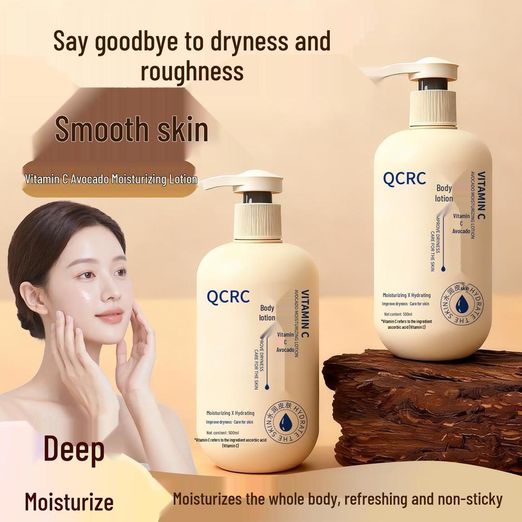 Vitamin C Avocado Body Lotion: Autumn/Winter Moisturizing & Nourishing Cream for Dry, Flaky Skin