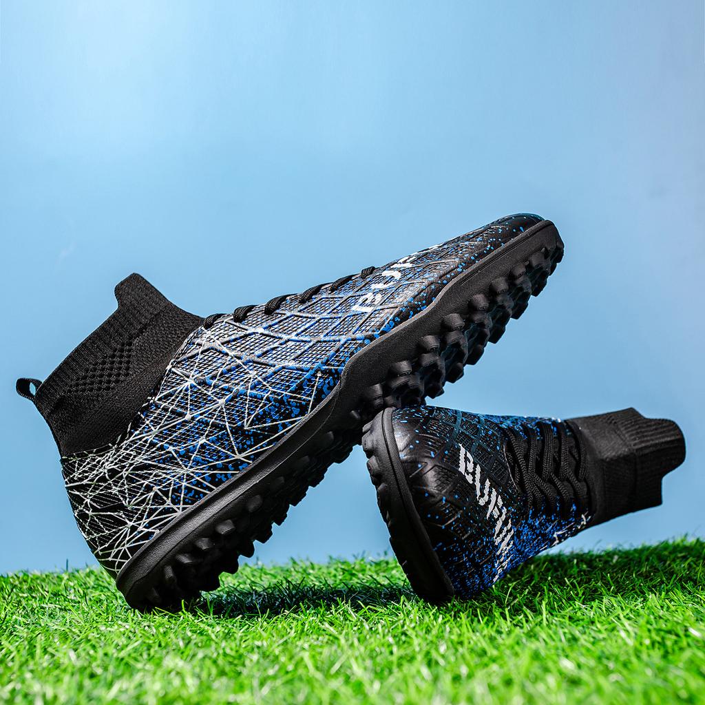 New Football Shoes Men's High-top Spikes Broken Nails Lawn Youth Students Adult Game Training Football Shoes