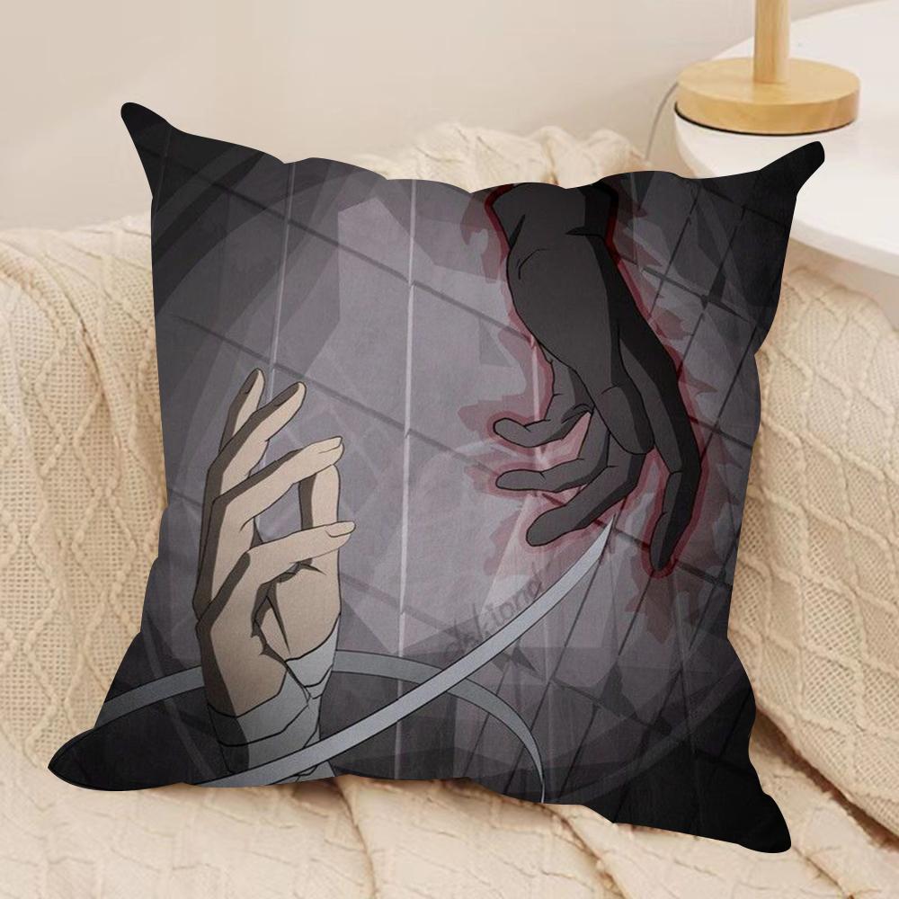 B-BunGo S-Stray Dogs Cushion Cover Soft Plush Fabric Double-Sided Printed Sofa Cushion Cover for All Seasons Home Decor Gift
