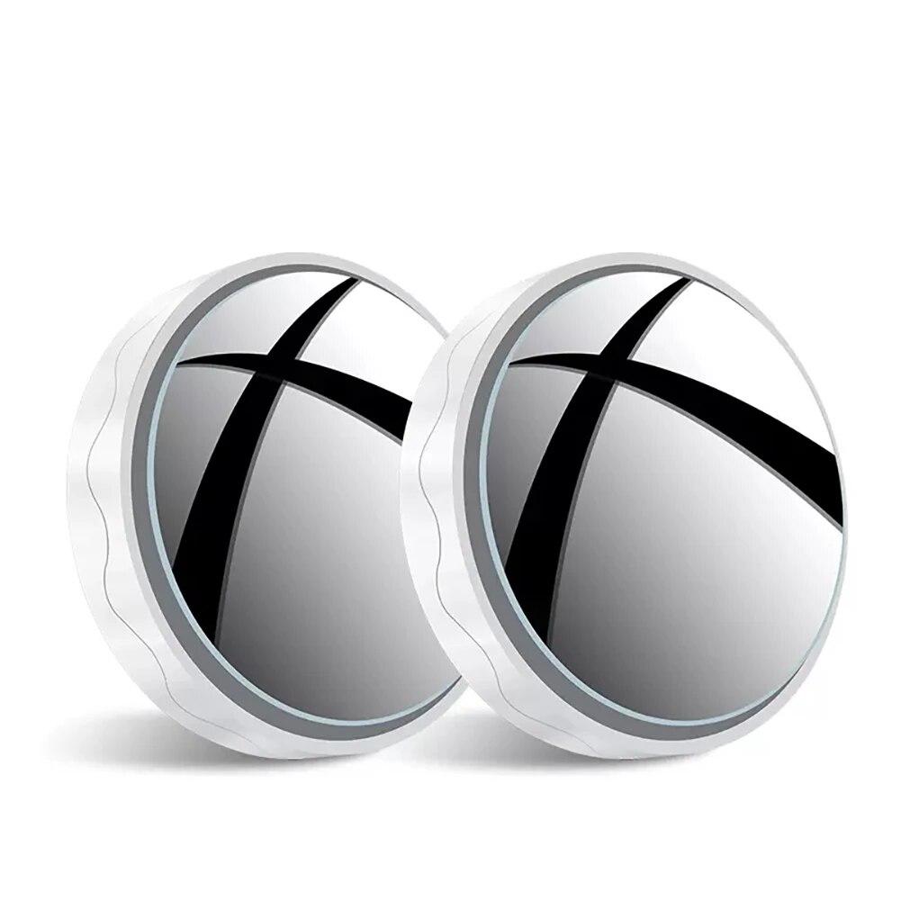 2 Pcs Car Suction Cup Mount Auxiliary Rearview Mirror 360 Degree Rotating Wide-angle Round Frame Blind Spot Mirror Universal