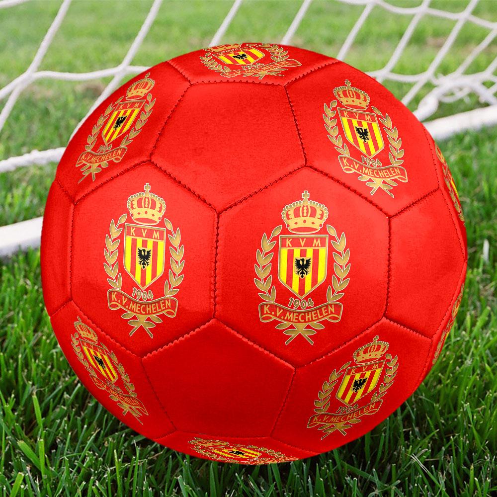 KV Mechelen Size 5 Soccer Ball, Machine-Stitched PVC, Durable & High Bounce, All Ages Fit, fan merchandise, matches & outdoor use.