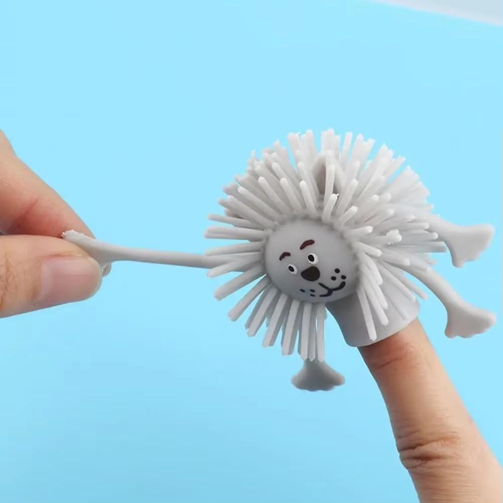 4Pcs Novelty Finger Rubber Animal Puppets Finger Dolls Stretch Stretch Decompression Funny Toy Children Party Games Holiday Gift