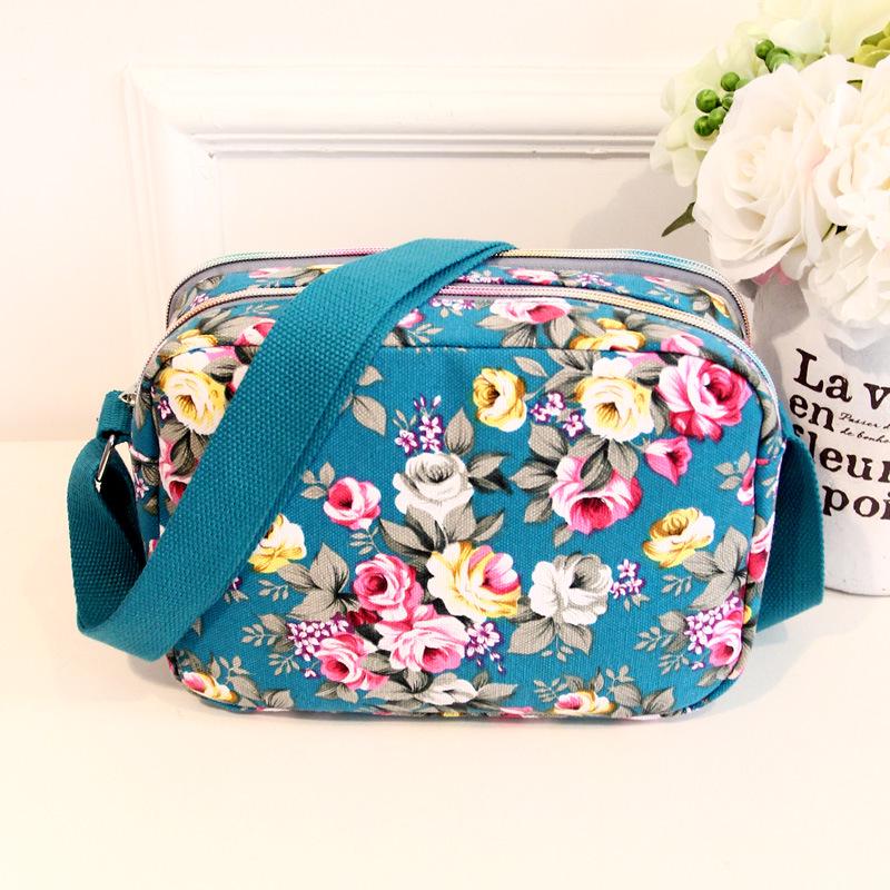 Trendige Damen-Canvas-Umhängetasche - Lässige Schultertasche mit mehreren Fächern für Mütter