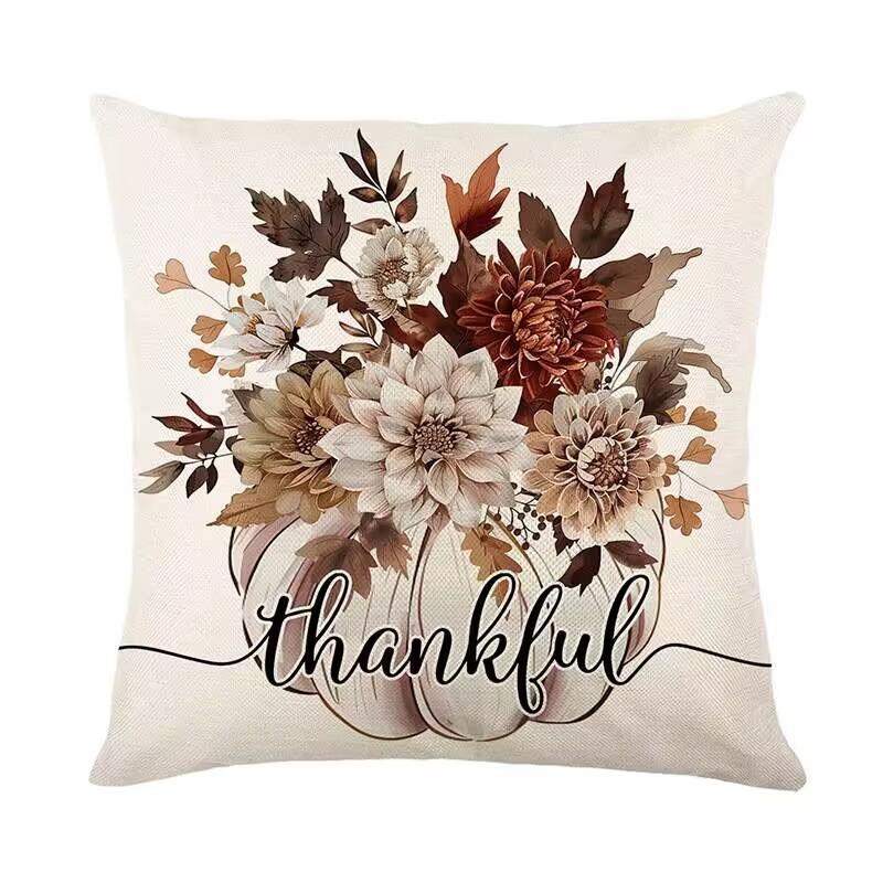 

New Plant Flower Pillowcase Living Room Sofa Cushion Autumn Linen Home Decoration Cushion 45 * 45Cm