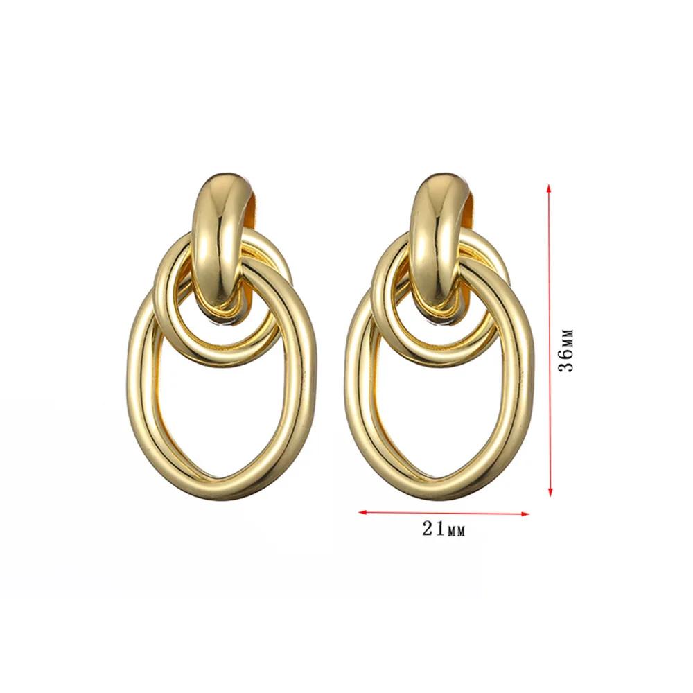 

Personality Design Exquisite Geometric Circle Stud Earring for Women Temperament Fashion Korea Zircon Dangle Accessories Gift