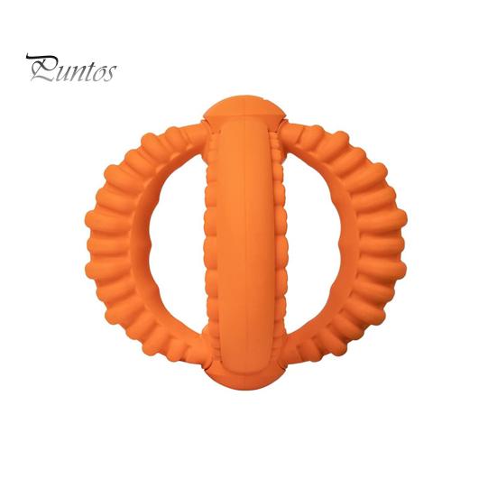 

Неразрушимая игрушка для жевания собак для агрессивных жевателей Интерактивные резиновые мячи Игрушка для перетягивания и принесения Чистка зубов для щенков оранжевый