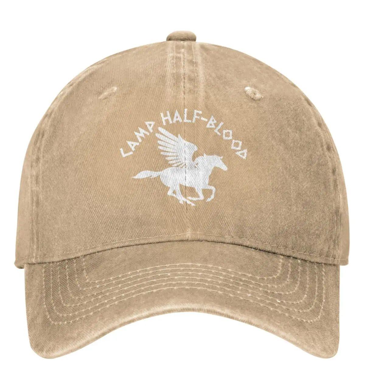 Casquette Percy Jackson Camp des Sang-Mêlés Squelette Pégase Logo Blanc Hip Hop Casquettes Papa Hommes Femmes Visières Casquettes de Baseball Adjustable beige