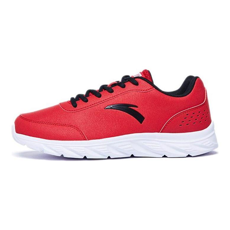 Anta Leather Casual Shock Absorbing Non-Slip Wear-Resistant Lightweight Low-Top Running Shoes Men sneaker Red 91835529-3