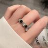 2023 Black and White Gemstone Open Ring: Niche French Style for Women
