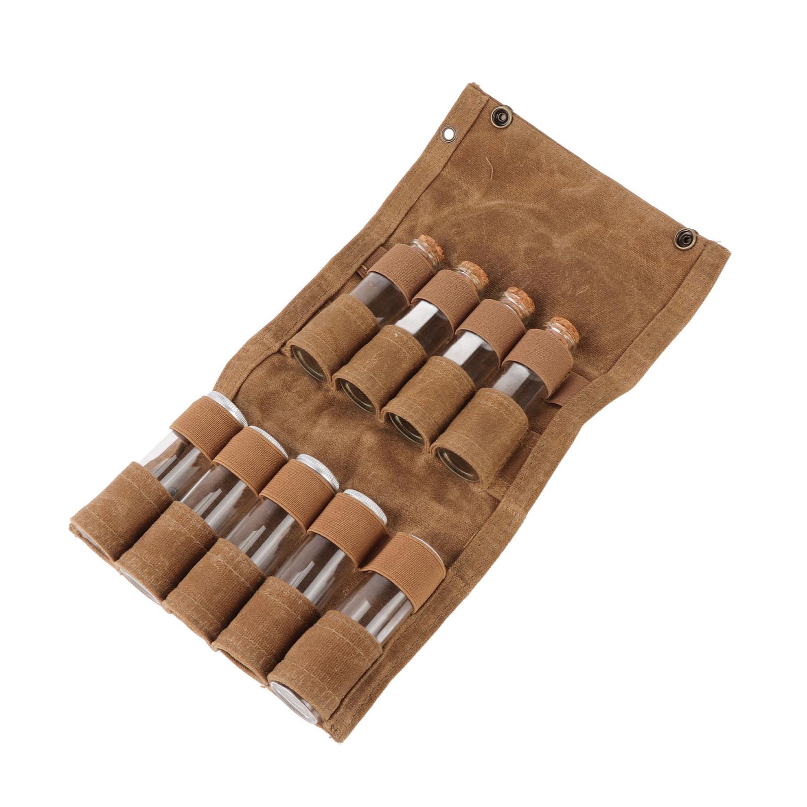 

Портативная сумка для специй Многоцелевая холщовая сумка для хранения приправ с 9 баночками для специй для кемпинга на открытом воздухе