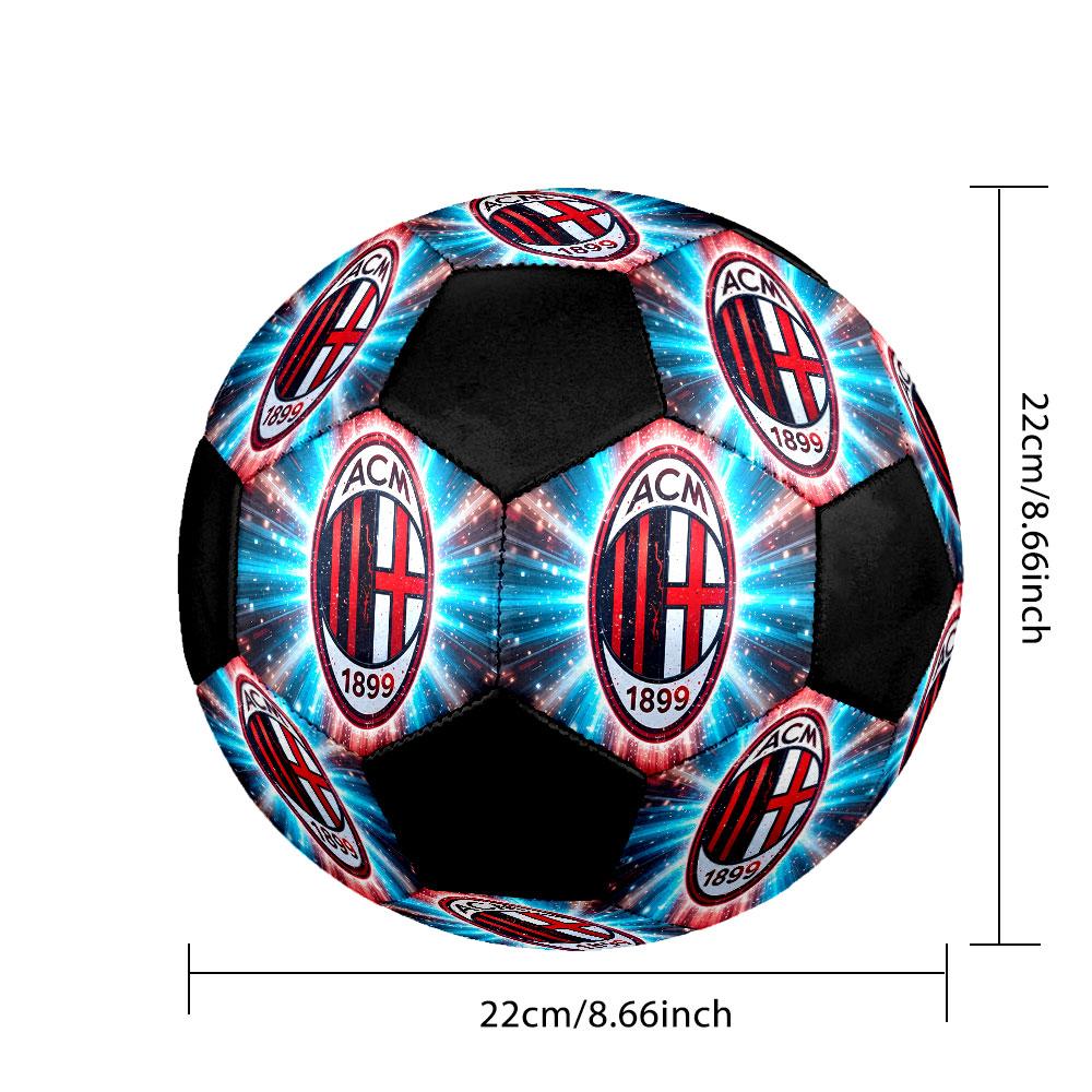 Pallone da Calcio AC Milan Taglia 5 Colorato Cucito a Macchina PVC Pronto per la Competizione Resistente Alta Rimbalzabilità