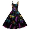 Women's Halloween Print Sexy Off-The-Shoulder Punk Vintage Dress