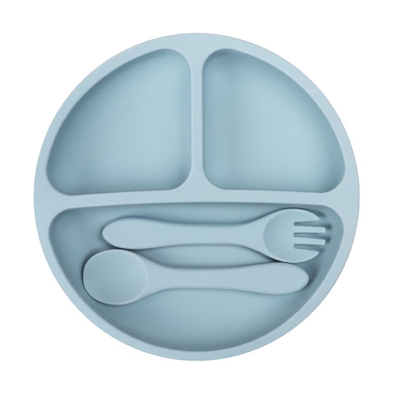 

Набор силиконовой детской посуды: Миска с присоской из 3 предметов и обучающий набор для детей