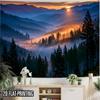 2D Flat - 2D Flat - 2D Flat Print 1pc Tapestry Mountain Sunrise Fog Forest Tapestry Illuminate Nature Healing Space Suitable for Vintage Themed Durabl