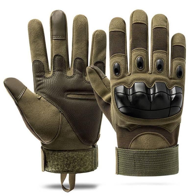

Full Finger Army Tactical Gloves Anti Slip Cycling Pu Touch Screen Outdoor Hike M зелений