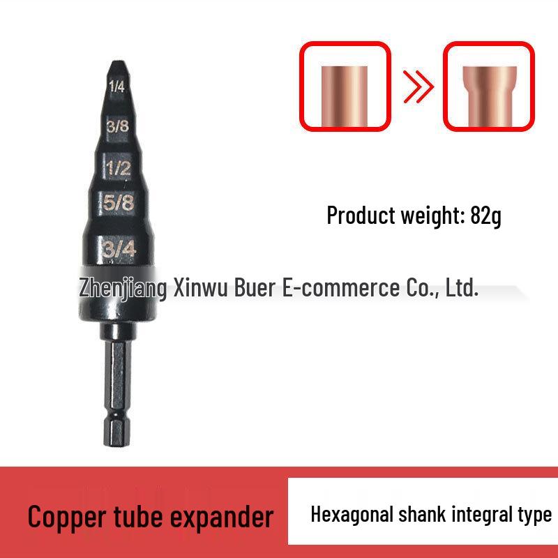 6-Piece Imperial Flaring Tool Set: Black Triangular Hex Shank Tube Expander for Air Conditioning & Copper Tube Repair