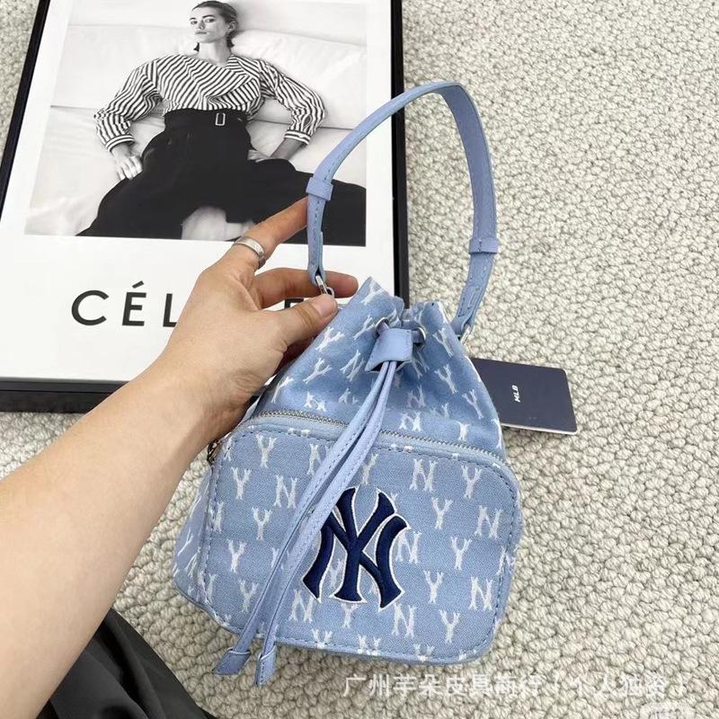 MLB Korea Women's College Style NY Embroidered Monogram Shoulder Bag