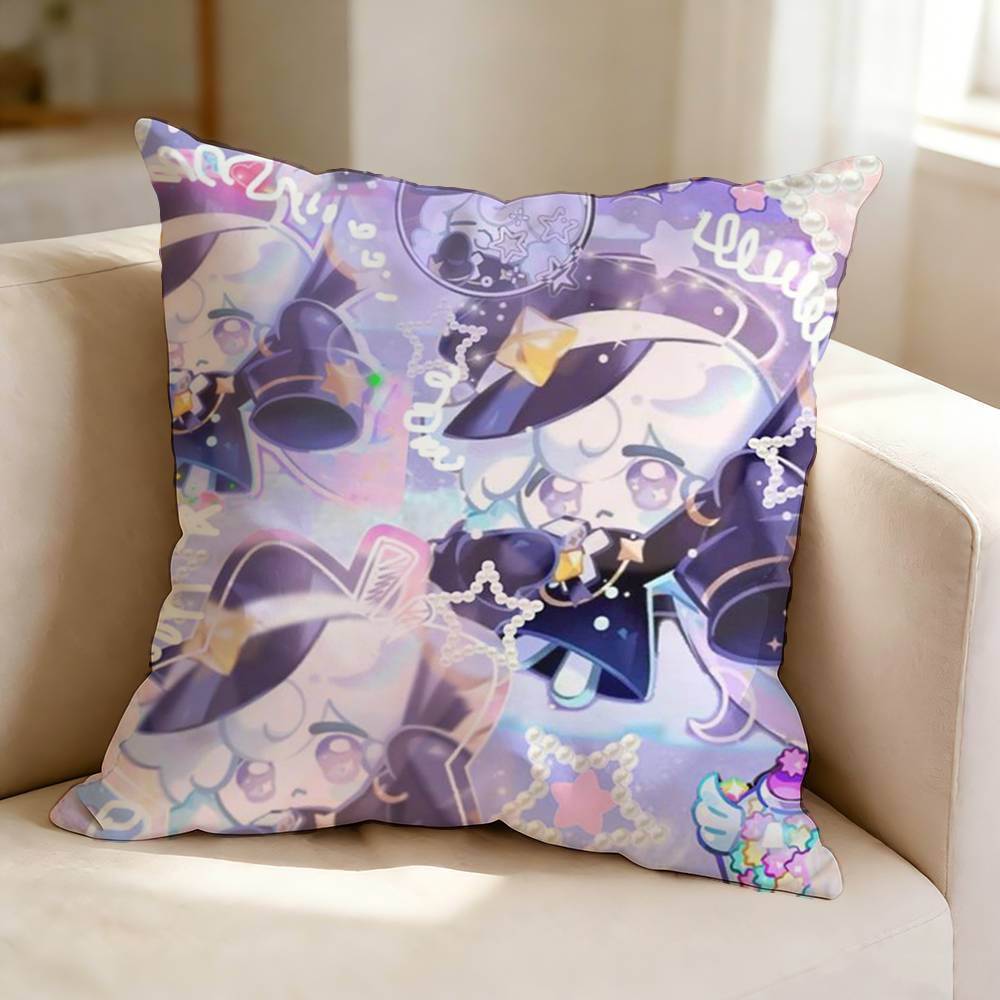 Fantasy game CCookie Run Kingdom Pillow Case Square DoubleSided Sofa Cushion Cover Bedroom Bedside Pillow