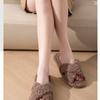 Fashion Crestar Open Toe Fluffy Slippers For Women Winter Indoor Comfortable Fur House Slides Lady Fashion Fuzzy Casual Flat Slippers
