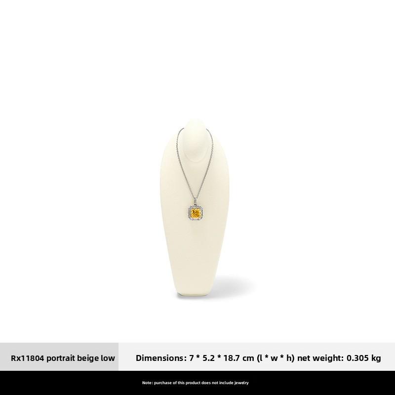 Microfiber Necklace Display Bust Mannequin Neck Jewelry Stand for Retail Counter Showcase