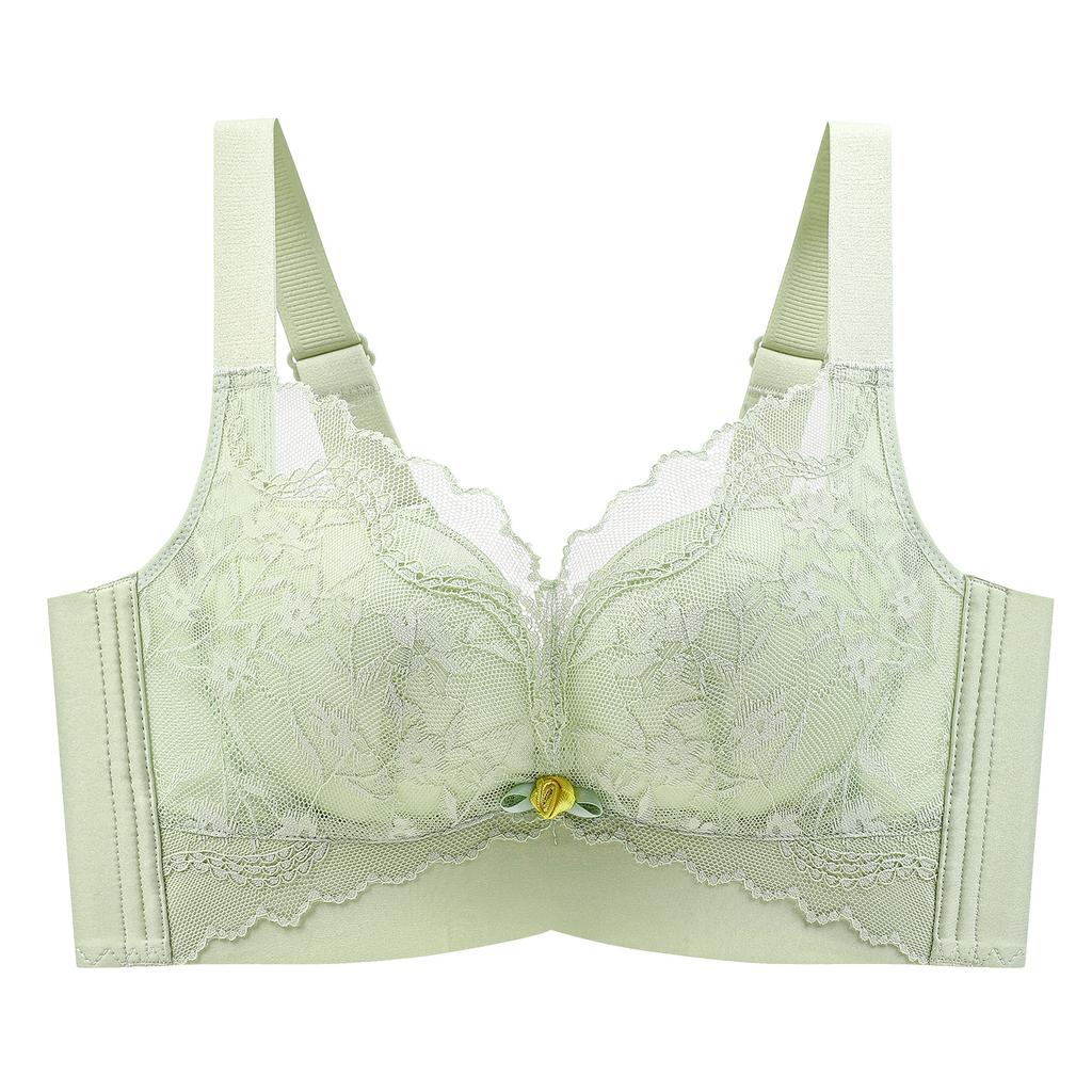 Mulberry silk non-magnetic steel ring bra, small breasts gathered, upper support, breathable, anti-sagging, sub-breasts underwear women's bra