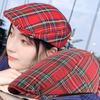 Short Brim Plaid Beret Cap Retro Women Artist Hat Simple Cloth Painter Cap  Work