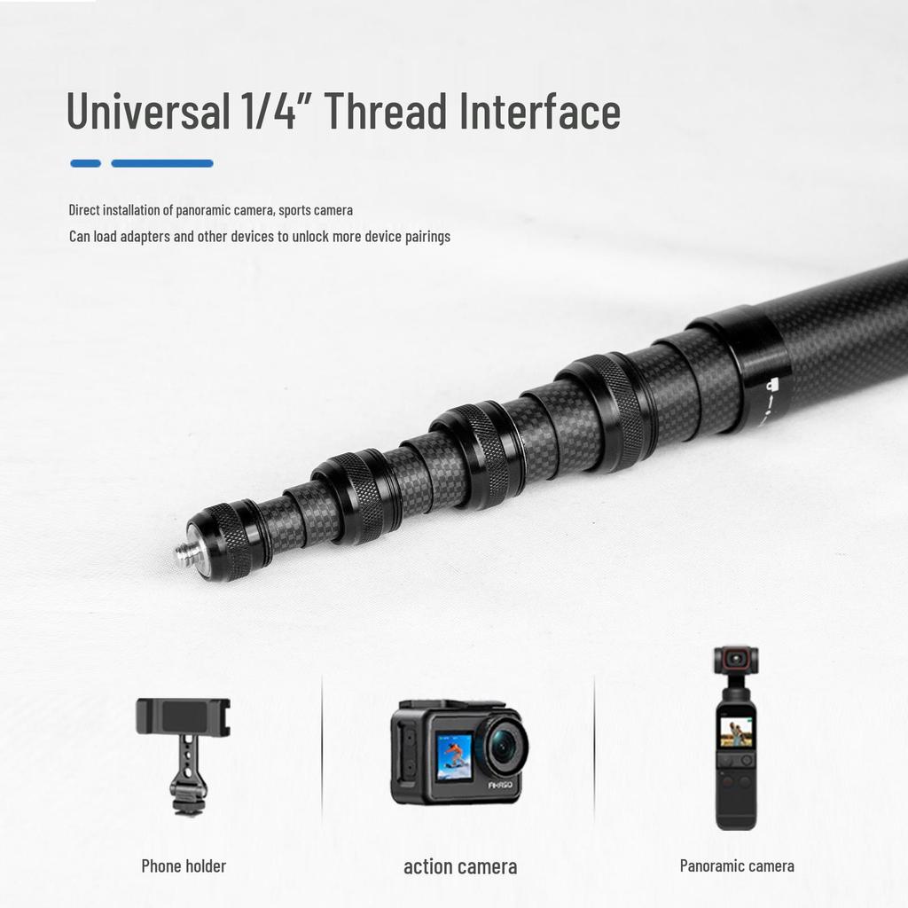 5m Carbon Fiber Extension Pole for Insta360 X2/X3/X4 Invisible Selfie Sports Cameras