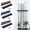 Vertical Pole Rack 6-Rod Fishing Rod Holders for Garage, Cabin and Basement