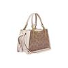 COACH Dreamer Canvas With Calfskin Portable Crossbody Bag, Shoulder Bag Small Women's White & Light Brown 54117-B4NQ5