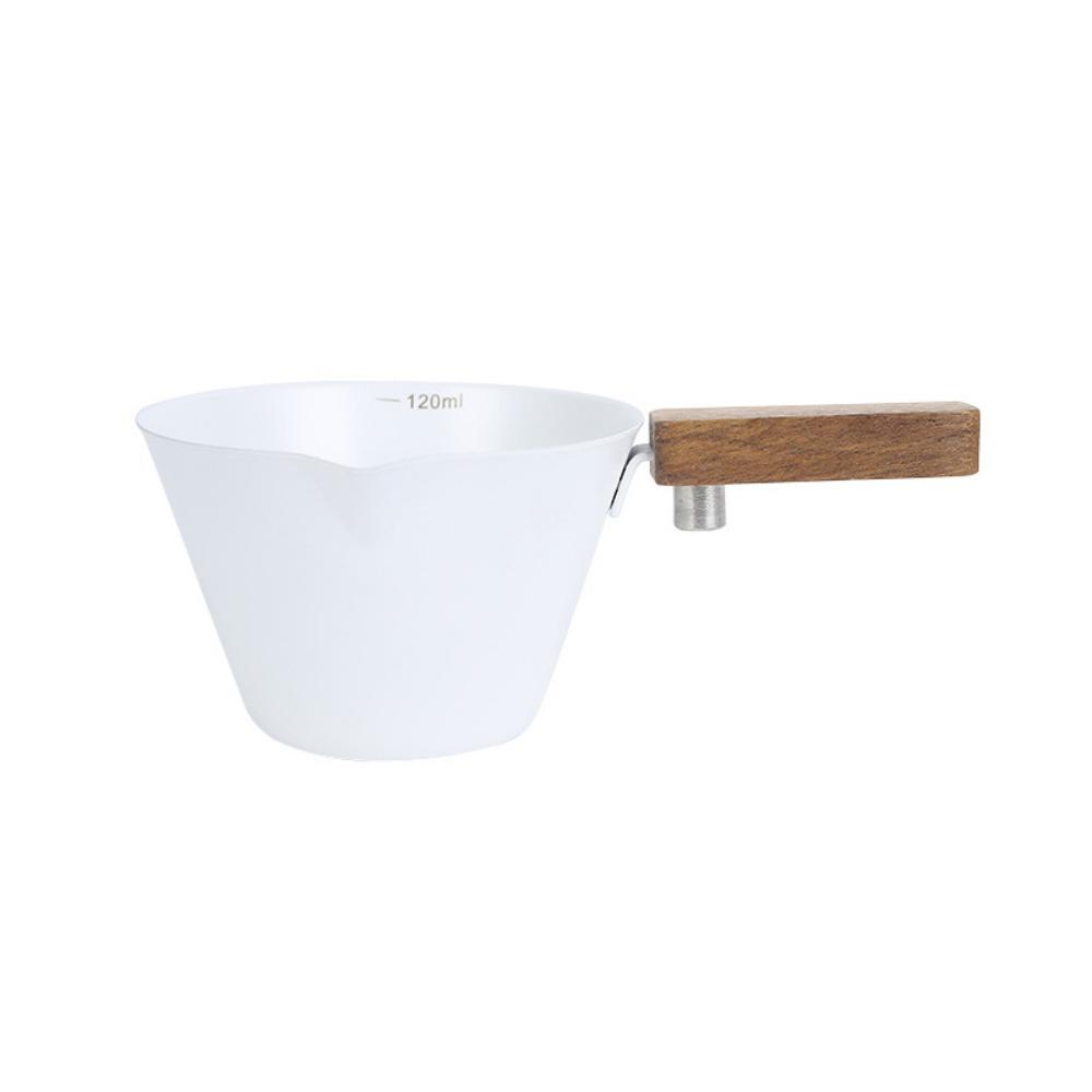 Wood Handle Espresso Measuring Cup 304 Stainless Steel Small Milk Pitcher  Kitchen Accessories