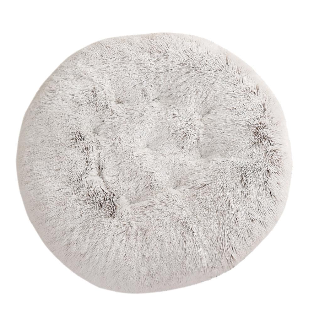 Dog and Cat Round Pad with Plush Fabric Winter - warm Sleeping Dog Bed Pet Supplies