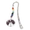 Stone Tree Bookmark Decorative Exquisite Healing 7 Chakra Metal Bookmark for Teacher Students Women