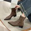 Men's Pointed Toe Ankle Boots: Sleek Autumn/Winter Fashion 2025 In Black, Off-White, and Brown.