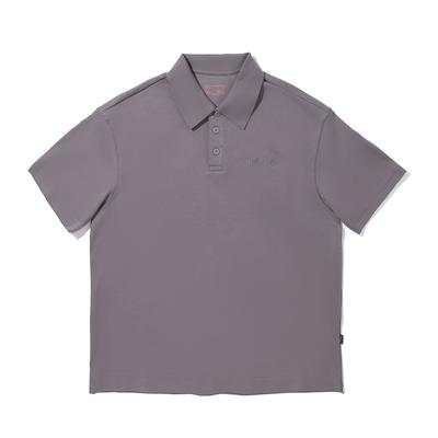 Li Ning Trendy Sports Series Casual Minimalist Solid Color Short Sleeve Polo Shirt Unisex Polo Shirts Light-Gray APLV429-2