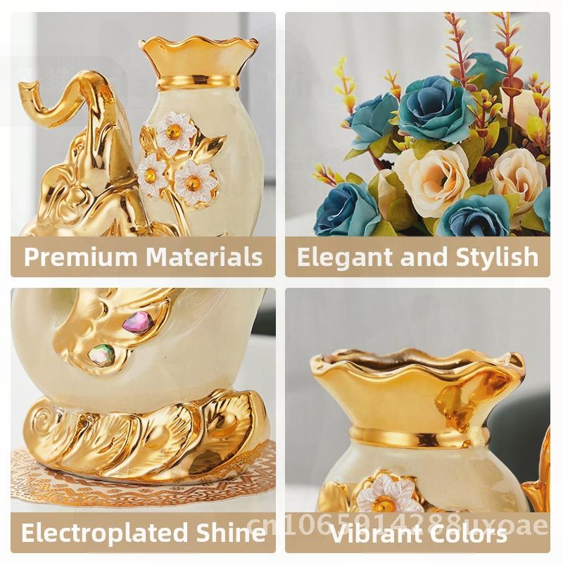 Swan Pair Ceramic Vase Modern Minimalist Style Creative Artwork for Living Room TV Cabinet Decor Cross-border Exclusive