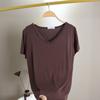 Damen V-Ausschnitt Kurzarm T-Shirt Lockerer Schnitt Pendler Freizeit Oberteil Einfarbige Modal Knitterfest Basis Layering T-Shirt Für Frühling Sommer Tägliche Kleidung