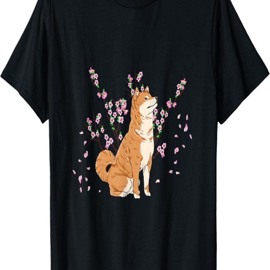 Shiba Inu with Beautiful Sakura Cherry Blossoms T-Shirt